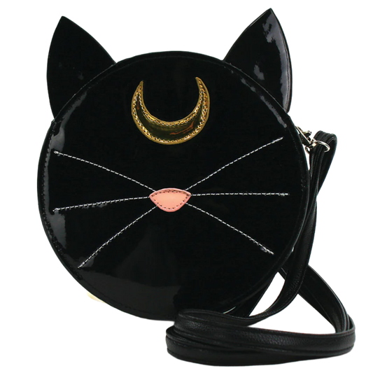 Mystical Black Cat Face Crossbody
