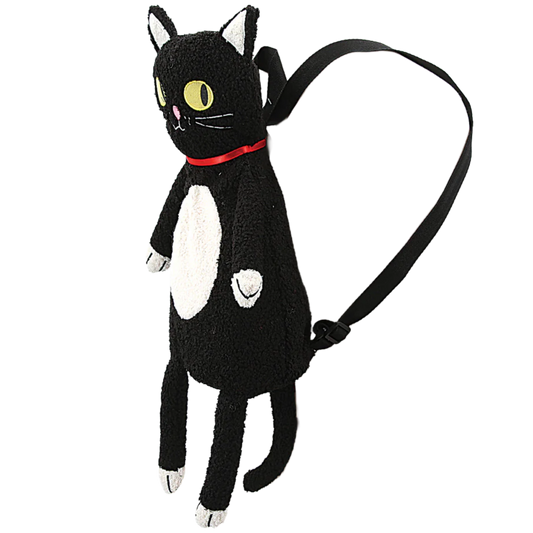 Furry Black Cat Backpack