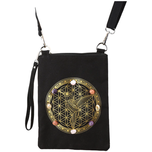 Hummingbird & Crystals Crossbody